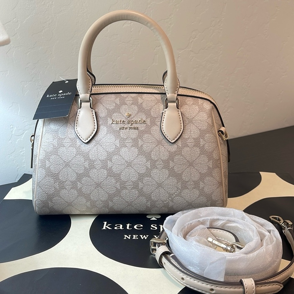 SOLD Kate Spade Cream Floral duffle bag